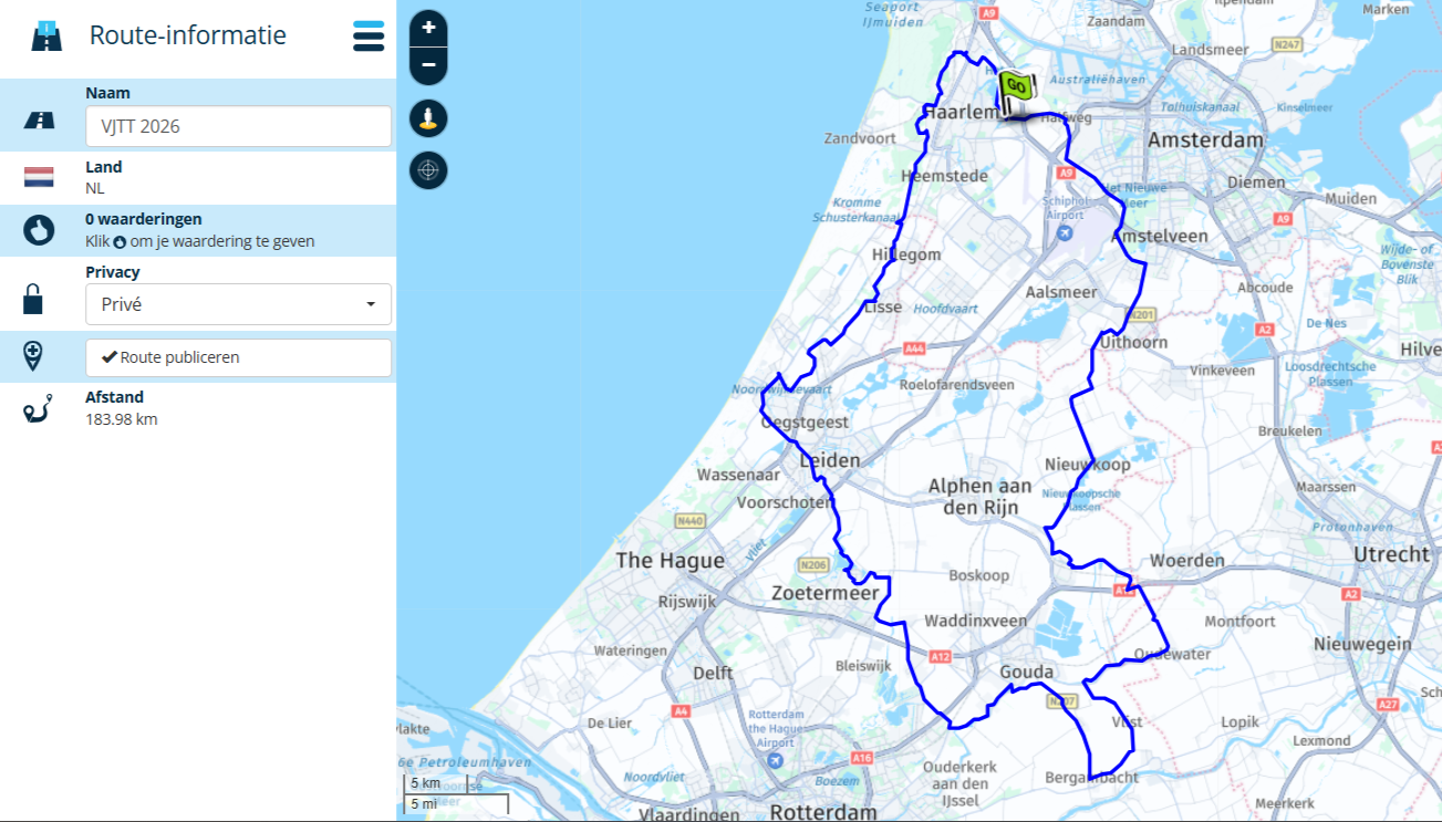 Route  VJTT op kaart